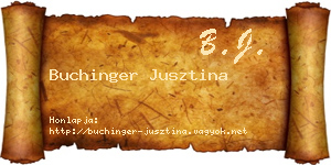 Buchinger Jusztina névjegykártya